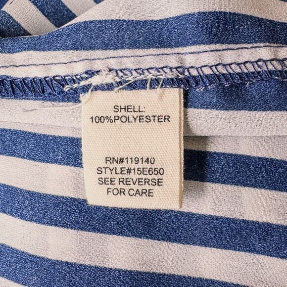 Double Zero, Navy/White Striped Long Summer/Swimsuit/Beach Cover Up, Size Medium - Picture 6 of 9